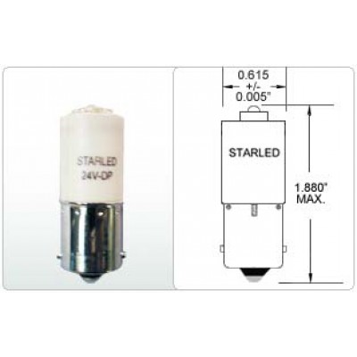 SINGLE CONTACT BAYONET 188 W/ SUPER FLUX LED